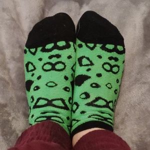 Quirky green and black socks